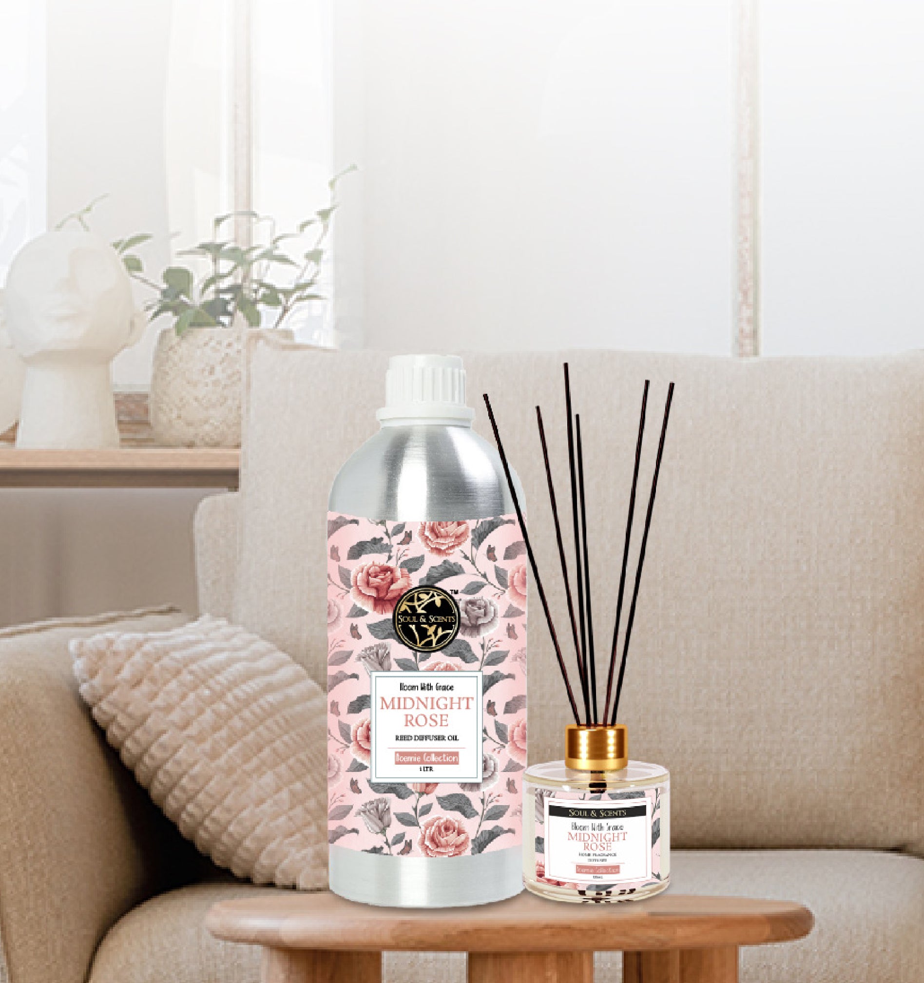 Midnight Rose Reed Diffuser Refill 1 ltr