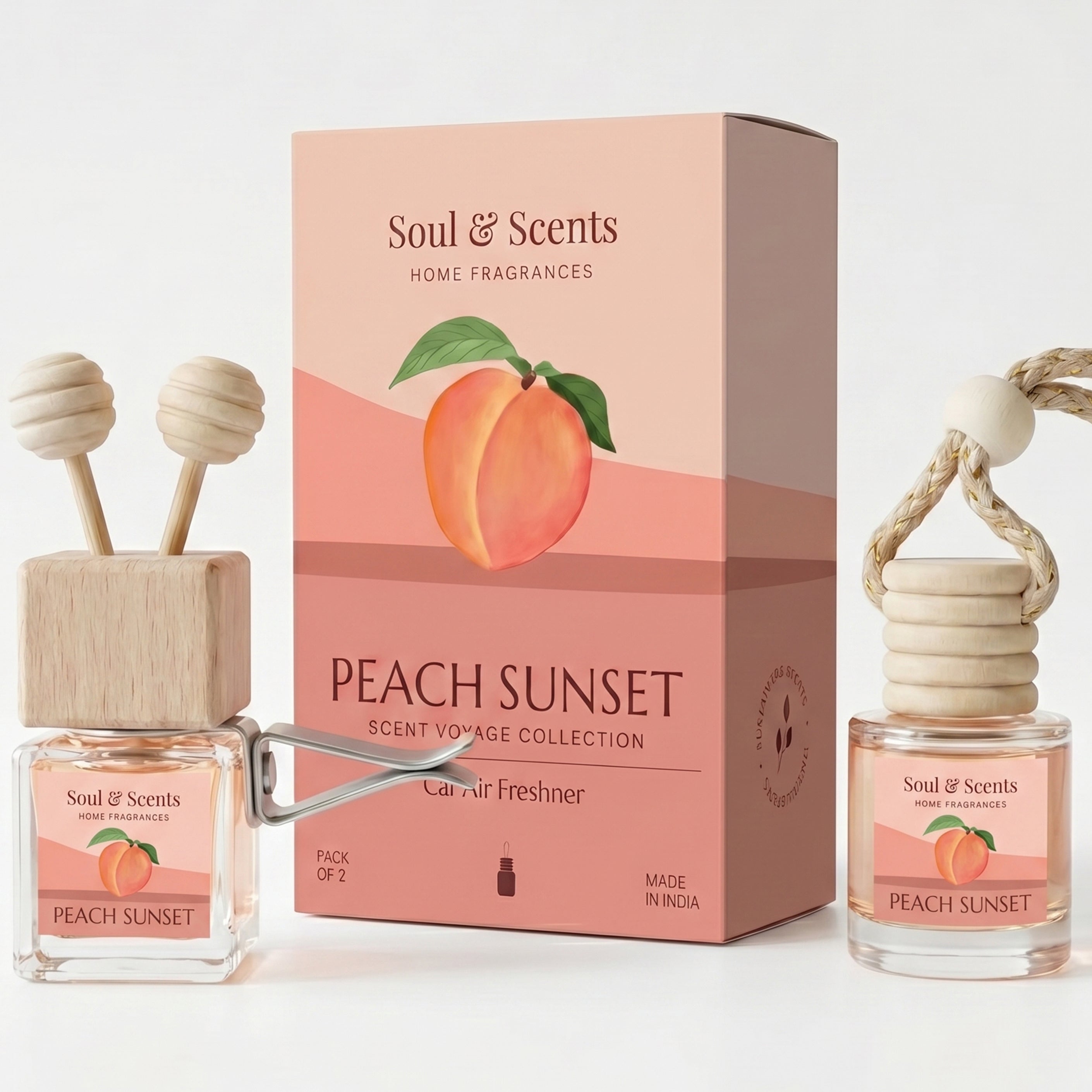 Peach Sunset Car Hanging