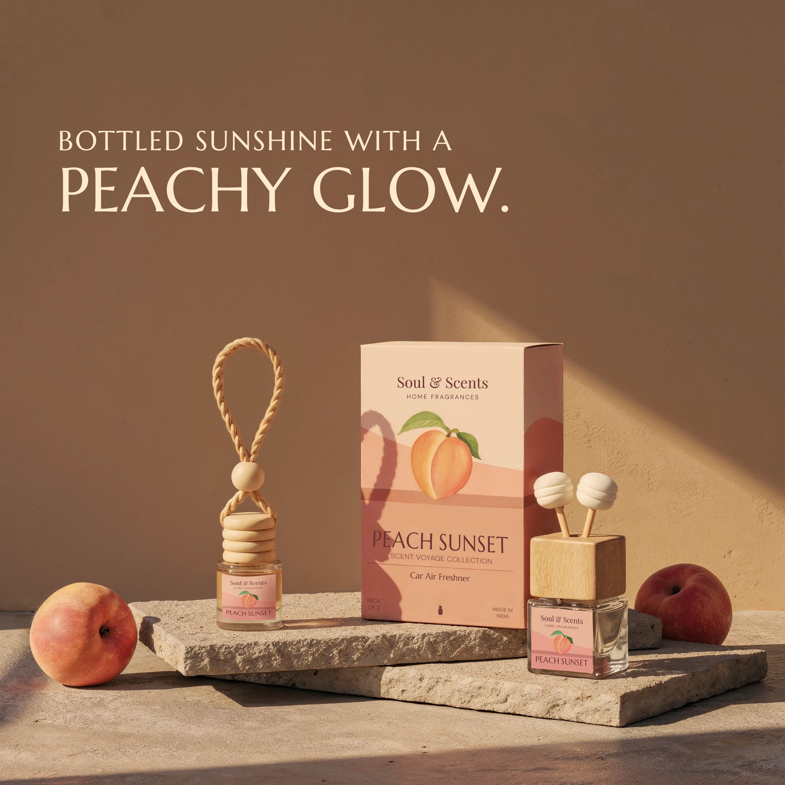 Peach Sunset Car Hanging