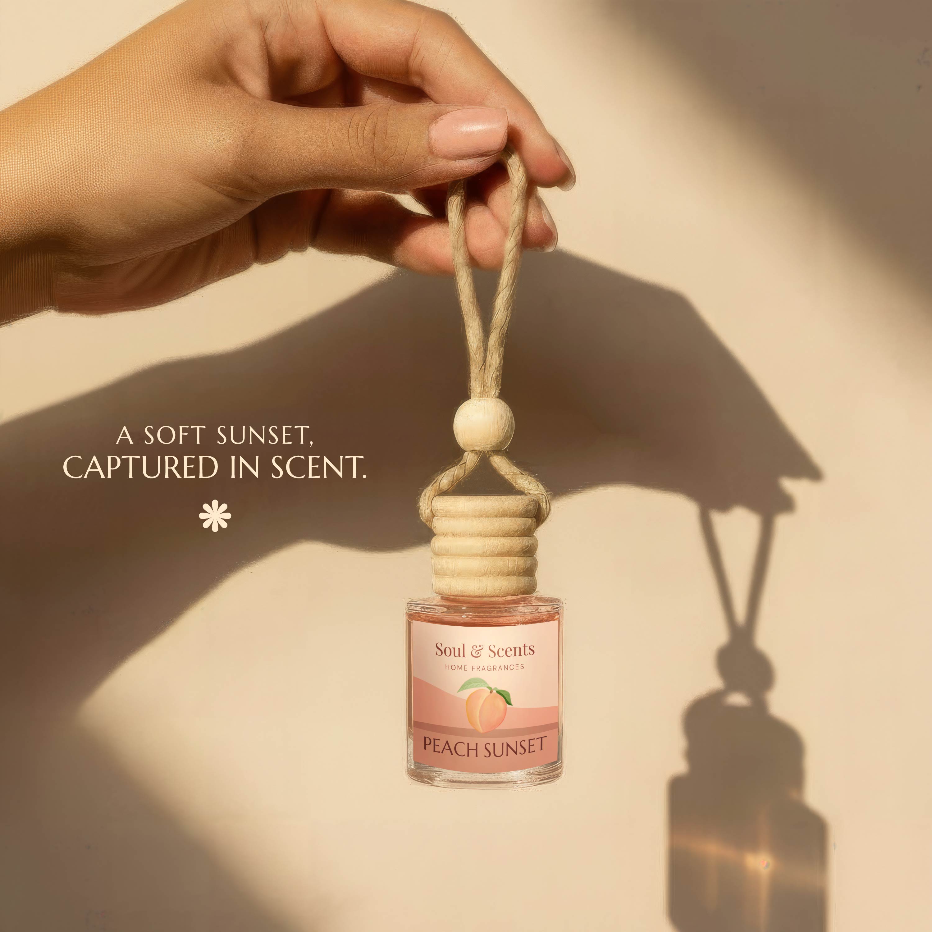 Peach Sunset Car Hanging