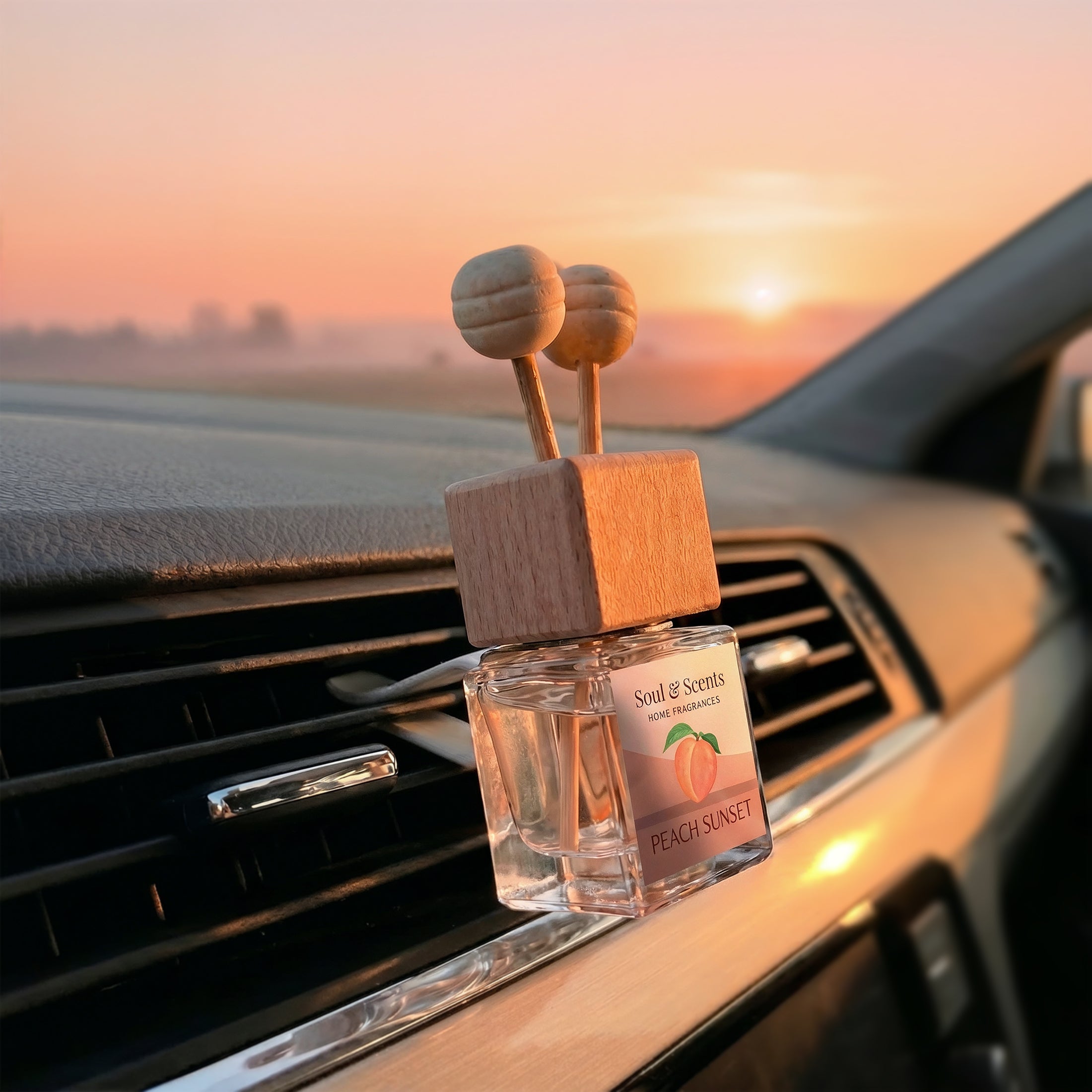 Peach Sunset Car Hanging