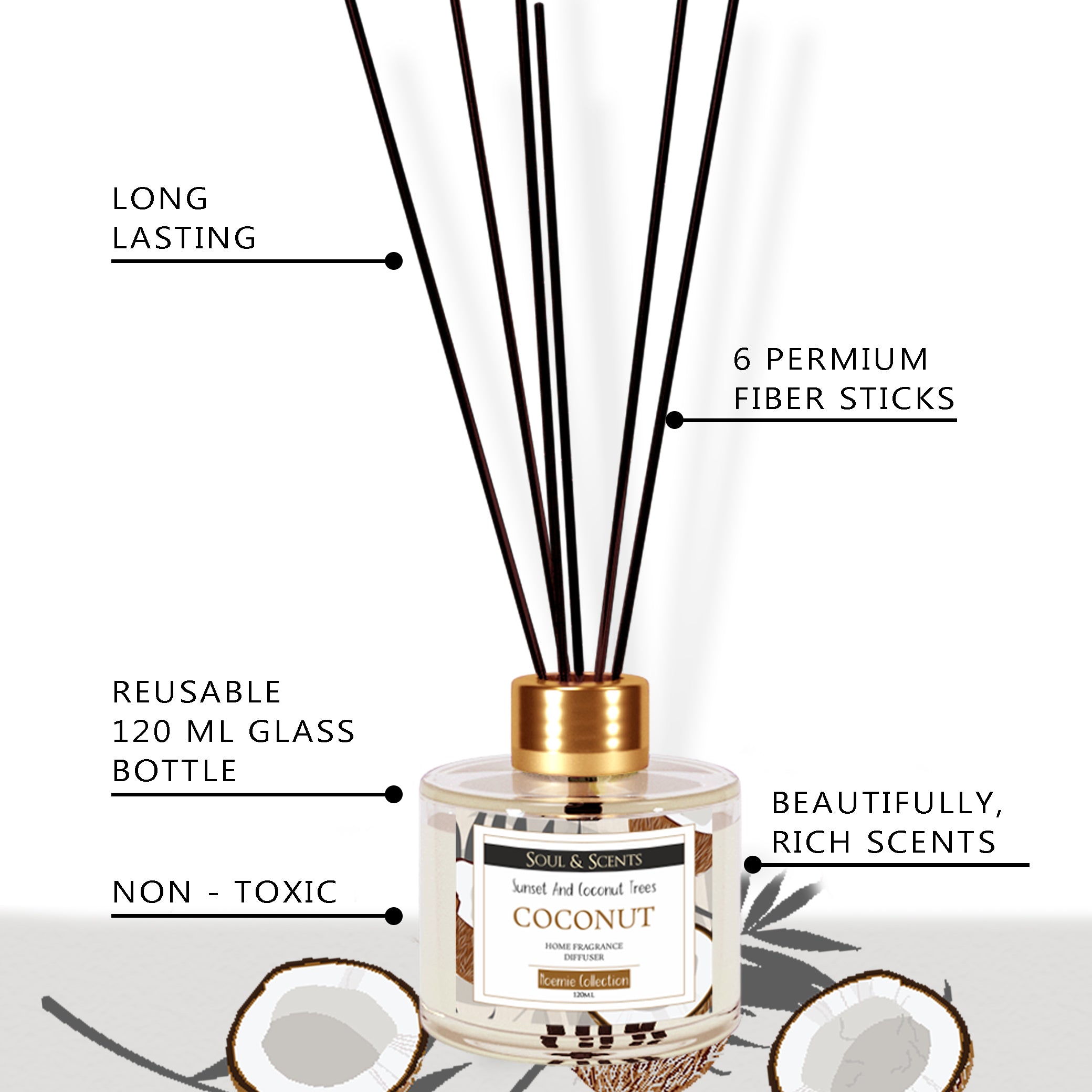 Coconut Reed Diffuser 120 ml Pack of 2
