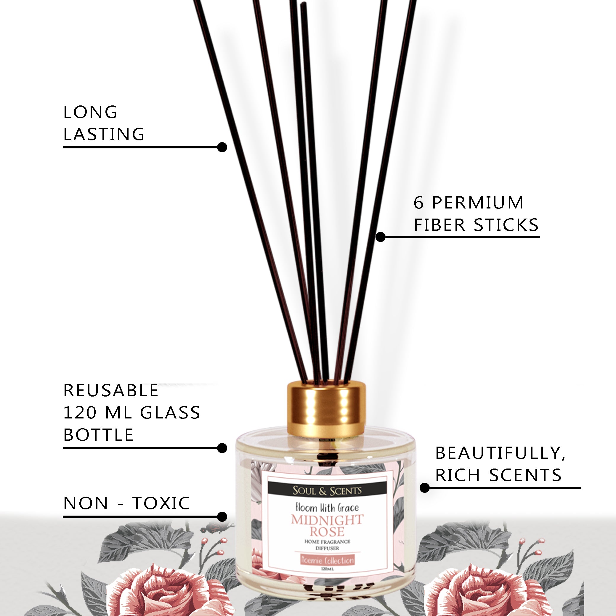 Rose Reed Diffuser 120 ml Pack of 2
