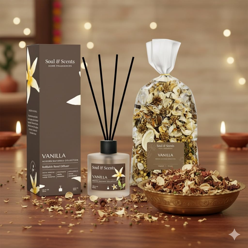 Gift Set 50ml Vanilla Reed Diffuser + 140g Potpourri