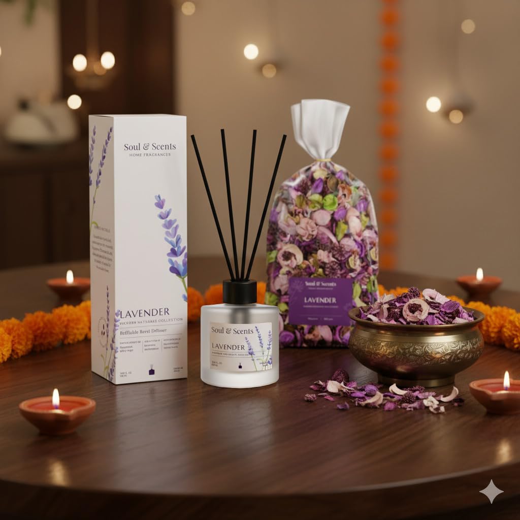 Gift Set 50ml Lavender Reed Diffuser + 140g Potpourri