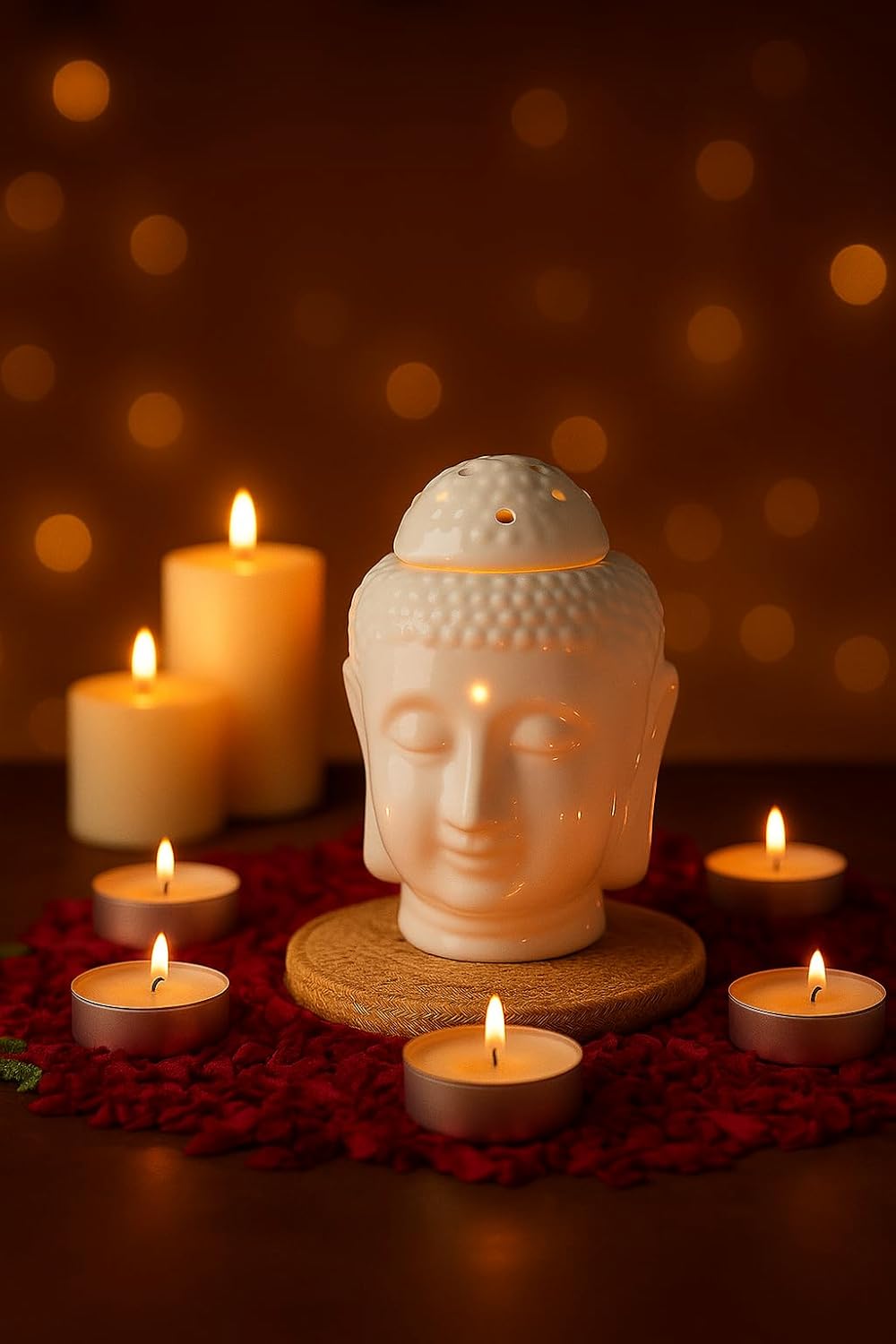 Sacred Buddha with 50 Tealight Candles