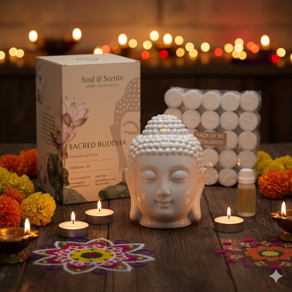 Sacred Buddha with 50 Tealight Candles