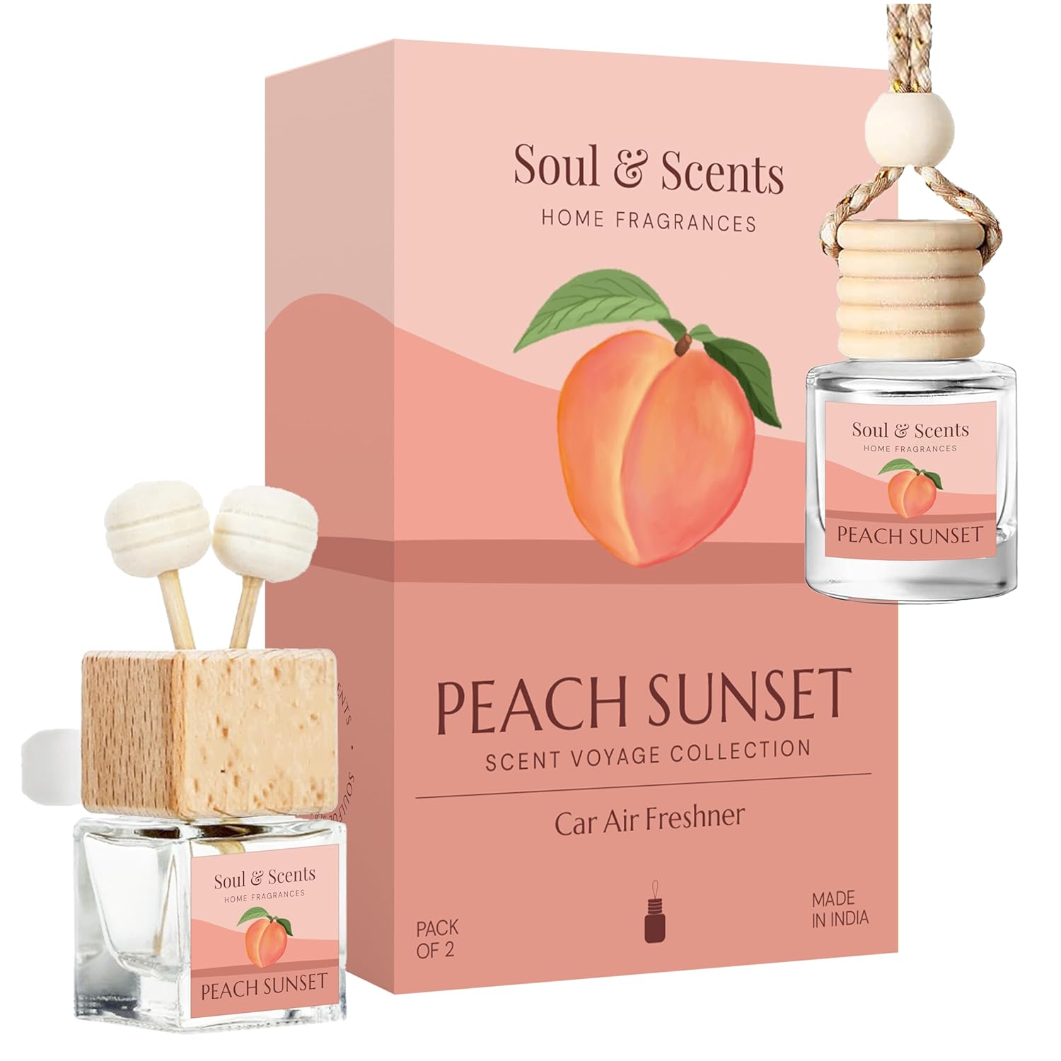 Peach Sunset Car Hanging