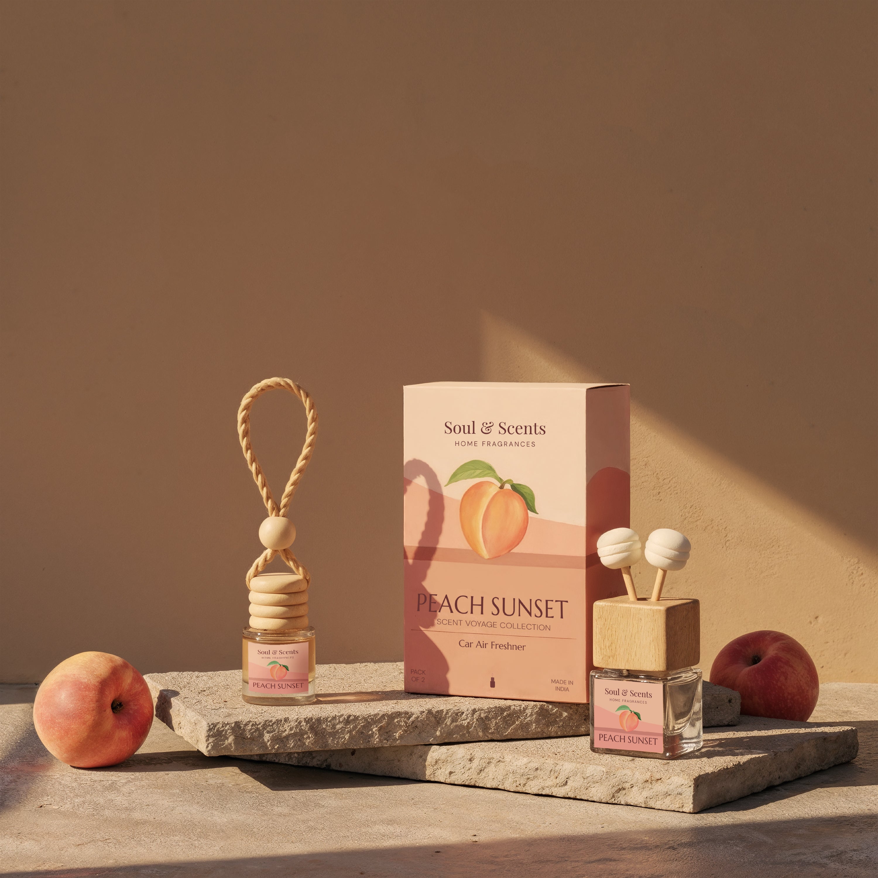 Peach Sunset Car Hanging