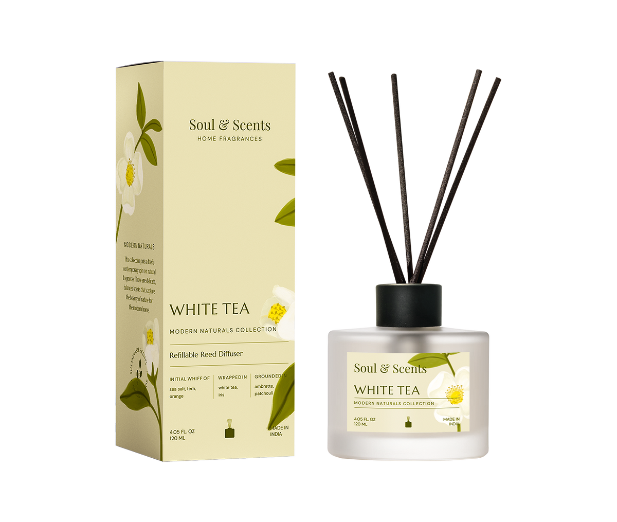 White Tea Reed Diffuser – Fresh, Soft Home Fragrance