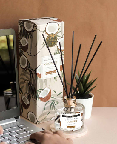 Cornut Diffusers Coconut Reed Diffuser | Refreshing Scented Reed Diffuser for Home ...