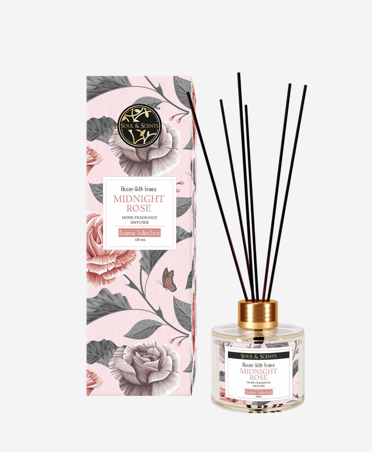Buy Midnight Rose Scented Reed Diffuser For Sweet Sleep – SOUL & SCENTS